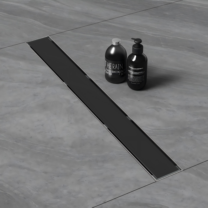 Tempered Glass Linear Shower Drain Architectural Integration