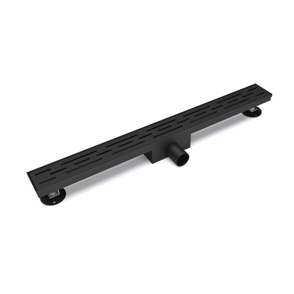 B Series Horizontal Outlet Linear Drain Black Glass Finish
