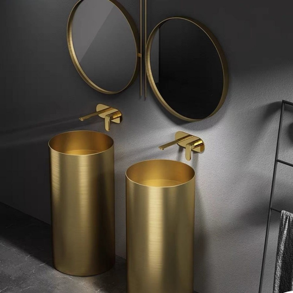 Twin Stainless Steel Pedestal Basin