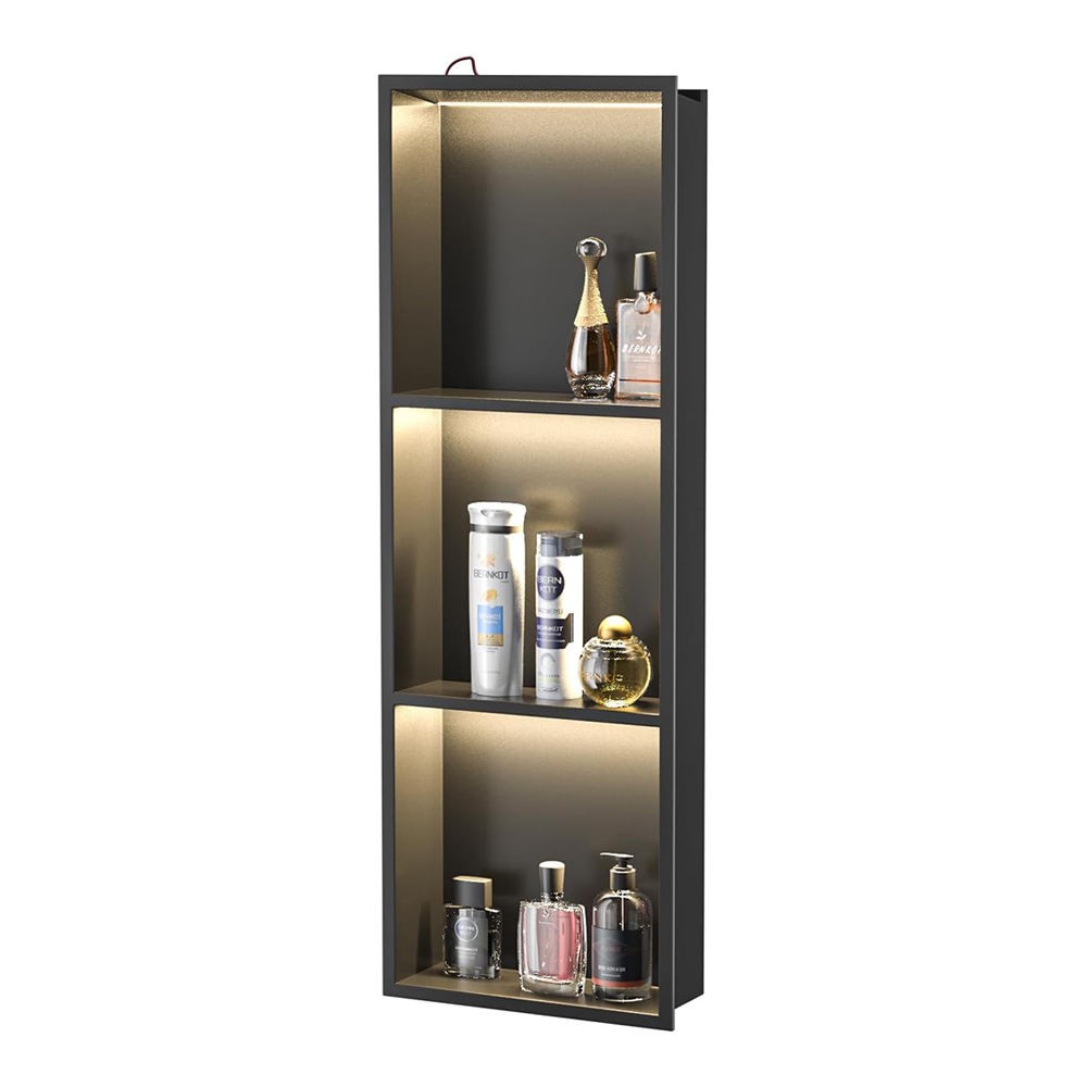 Wall niche led bathroom niche 3 shelf display
